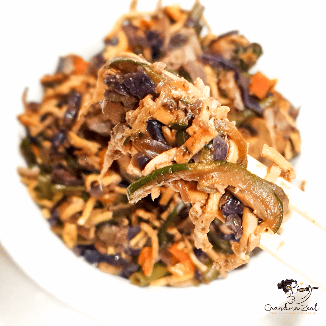 Easy Red cabbage stir-fry served on a plate. Low-Carb and Budget-Friendly