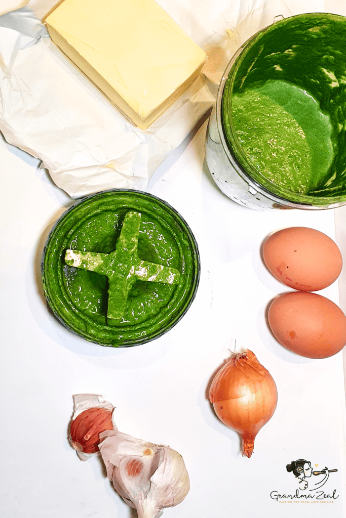 ingredients for the spinach filling