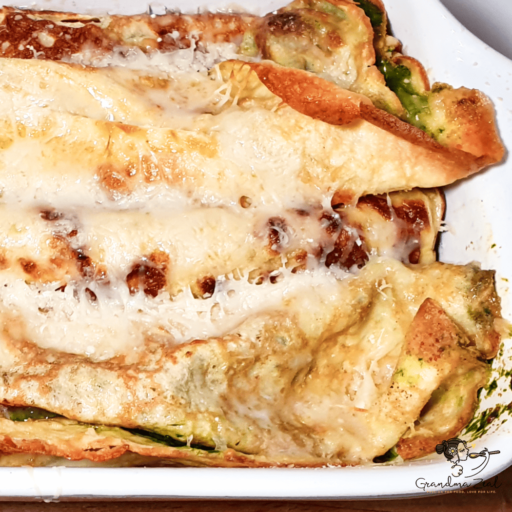 savoury crepes with spinach and parmesan cheese recipe