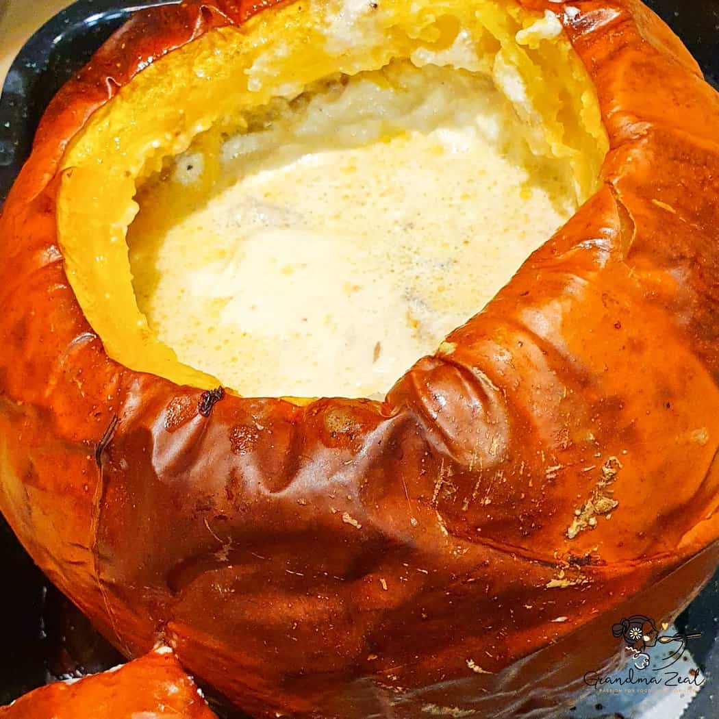 stuffed pumpkin with chicken