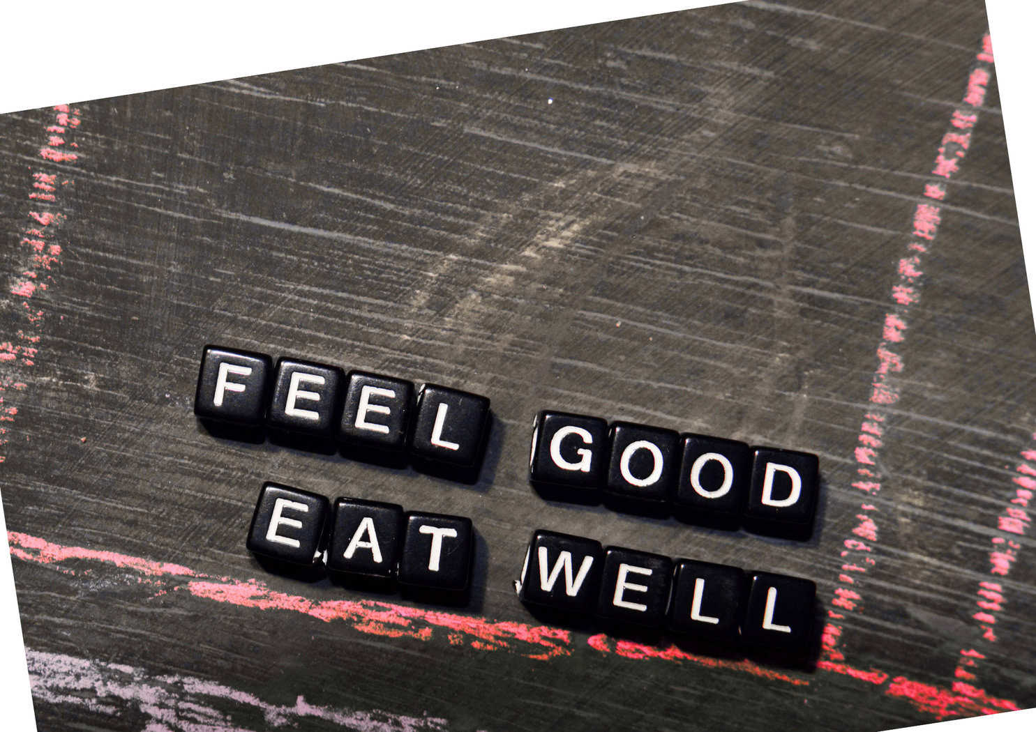 Eat well feel good message representing healthy eating and nutrition choices
